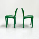 Set of 4 Green Selene Chairs by vico magistretti for artemide, 1970