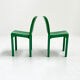 Set of 4 Green Selene Chairs by vico magistretti for artemide, 1970