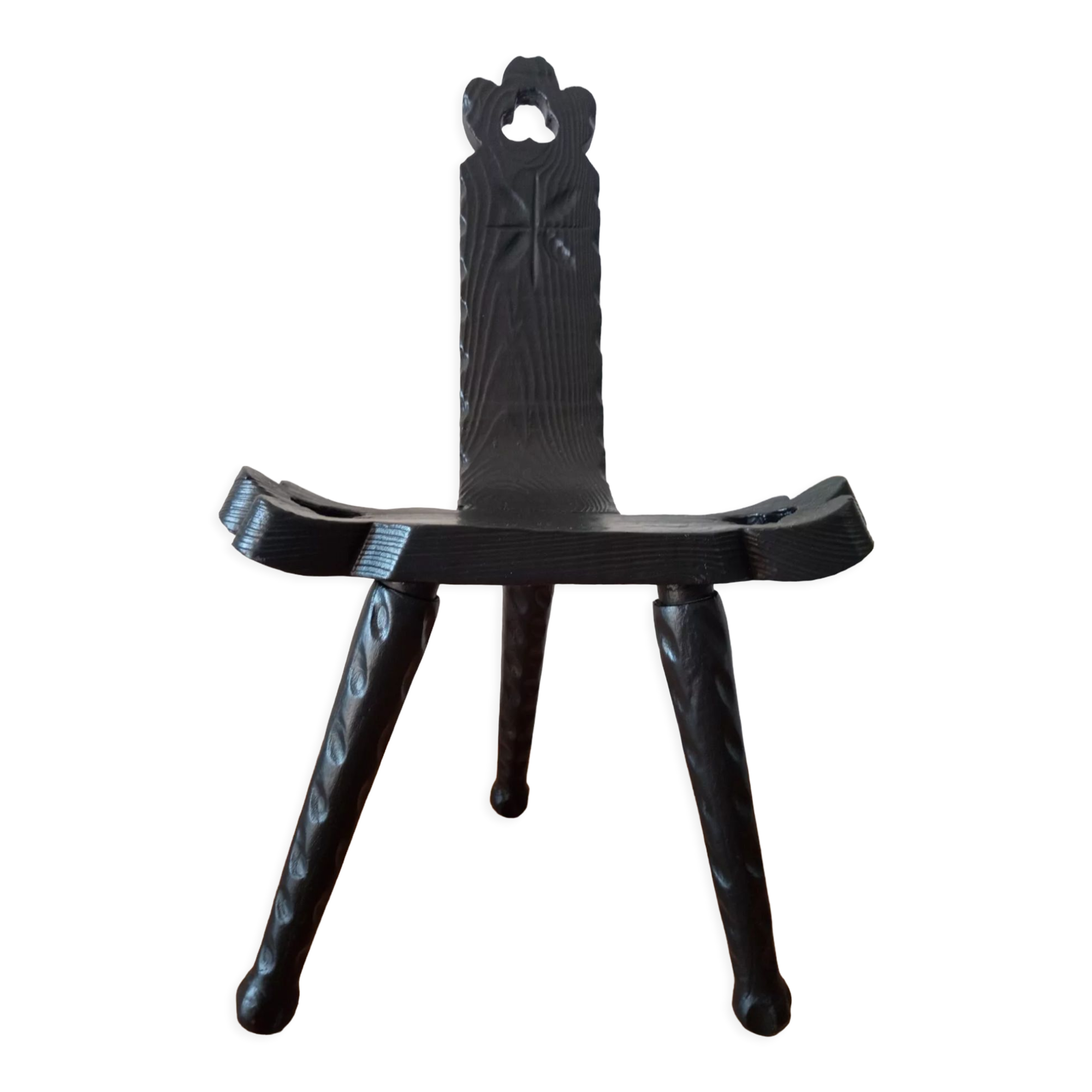 Brutalist tripod chair arts and crafts