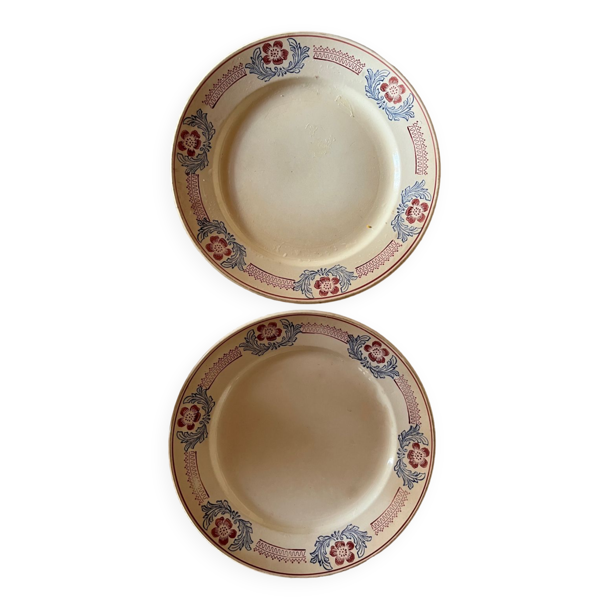 Pair of large old ST Amand flat plates