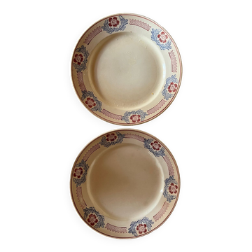 Pair of large old ST Amand flat plates