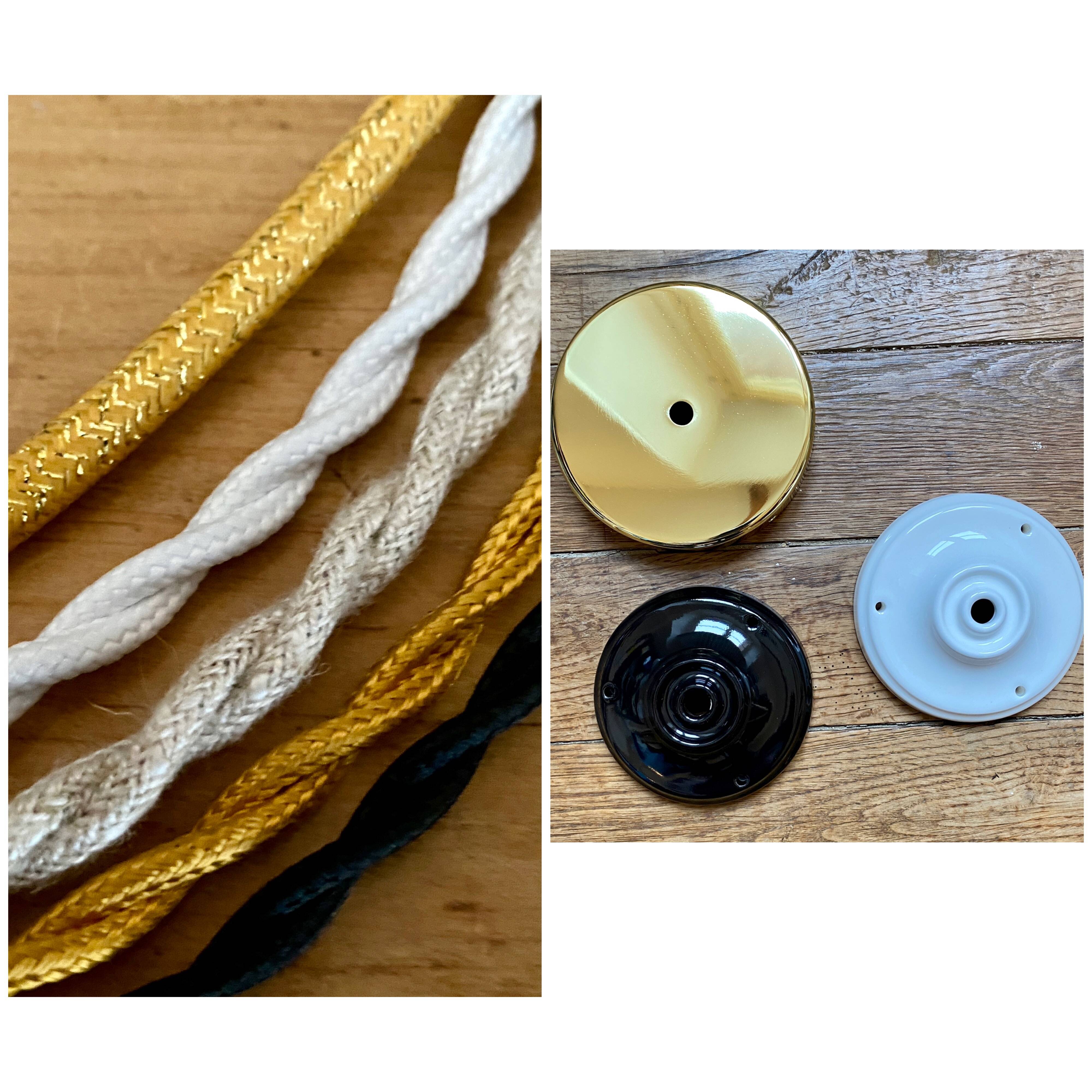 Vintage art deco lampshade pendant light in white and gold frosted glass