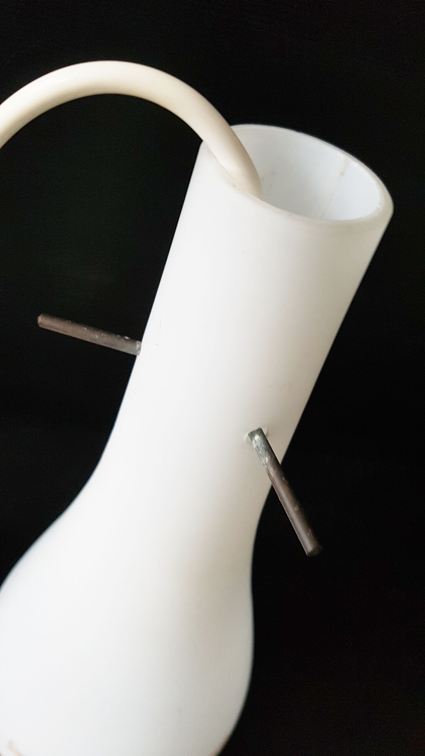 Very nice chandelier suspension "Small knots" 1950 glass Opal vintage 50s