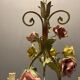 Italian Tole Ceramic Flower Chandelier, 1960s