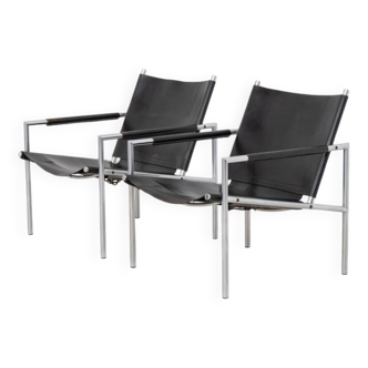 Paire de fauteuils modernistes « SE02 » de Martin Visser pour Spectrum