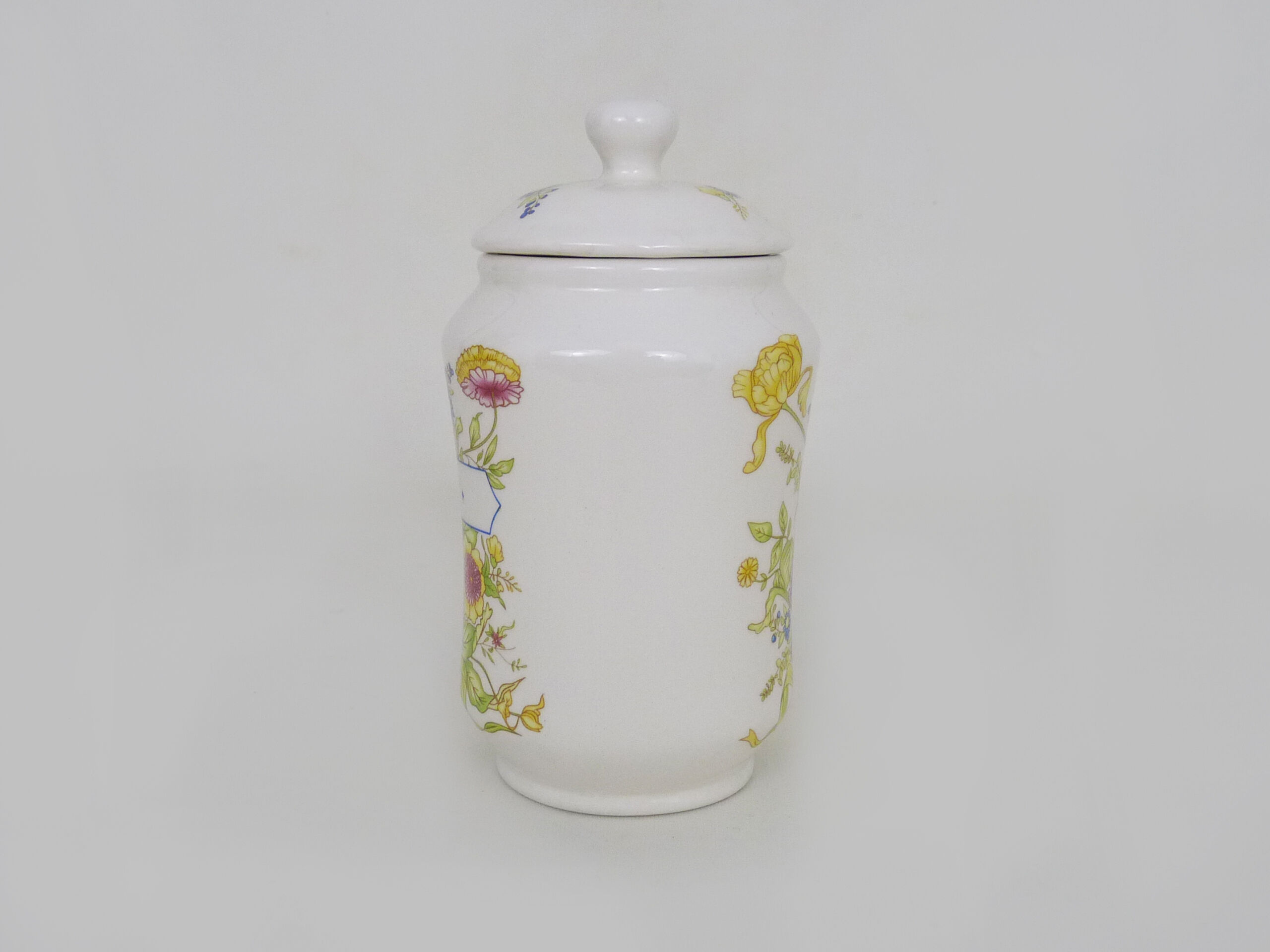 Old apothecary pot, ceramic Aloe medicine jar. Year 70 80