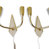 Pair of double wall typical 1950 vintage rockabilly 50's wall lights