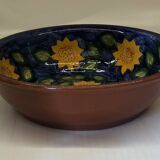 Portuguese ceramic dish decorated with sunflowers