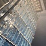 Opalino striped “listelli” murano glass rectangular chandelier