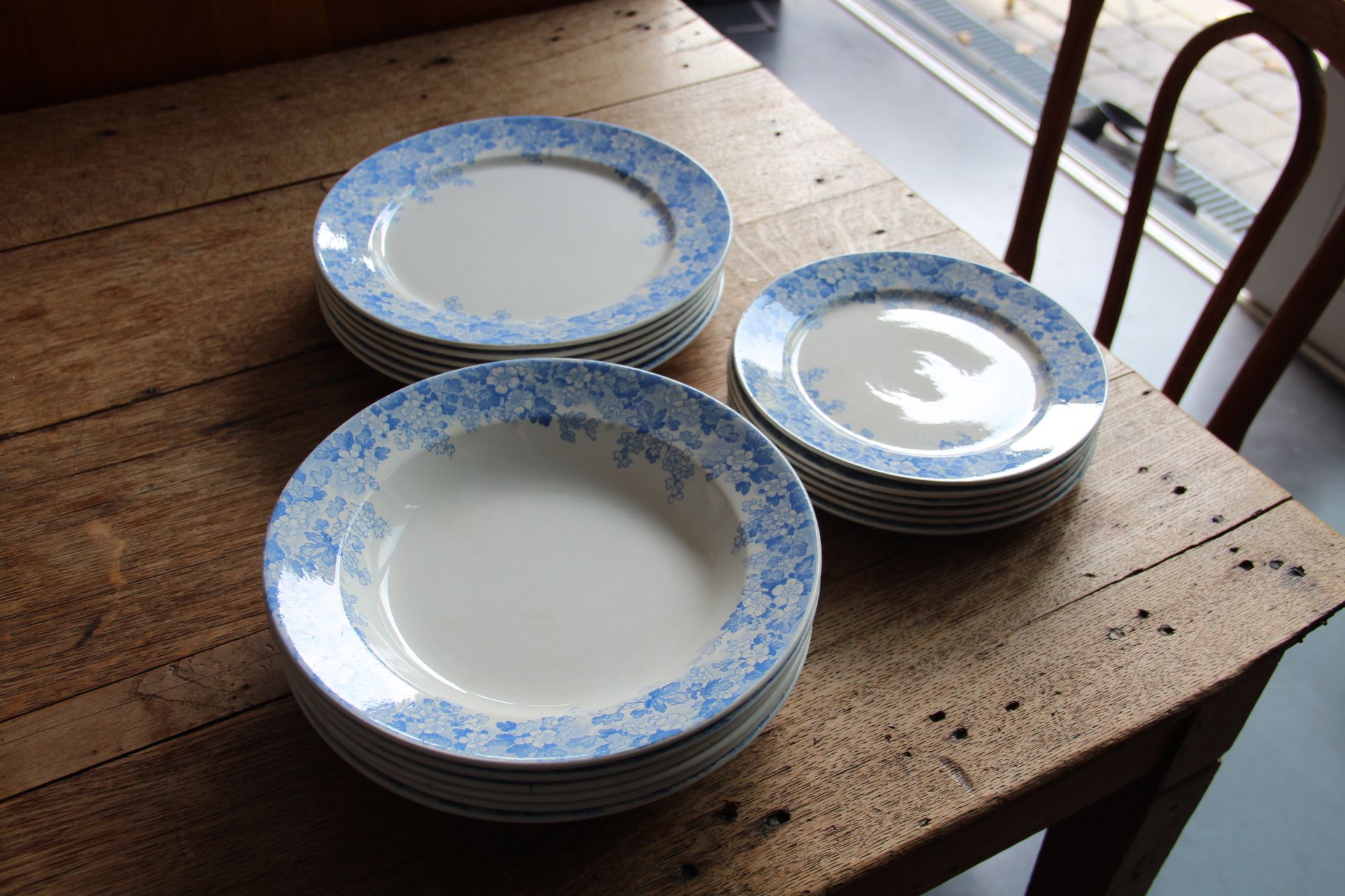 Rare plate service 6 people "Récamier" U&C Sarreguemines and Digoin late nineteenth °