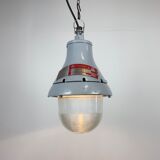 Grey industrial explosion proof light from Crouse-Hinds, 1970s