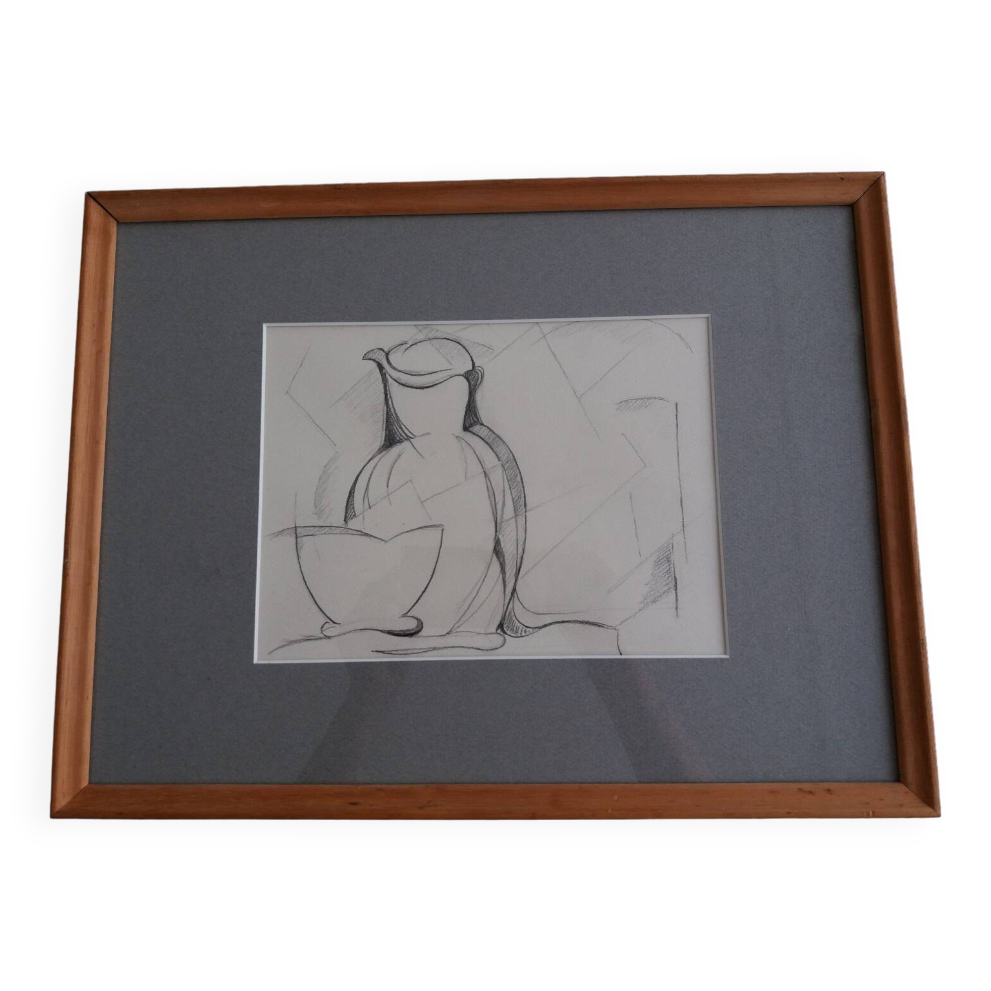 Cubist still life drawing