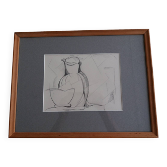 Cubist still life drawing
