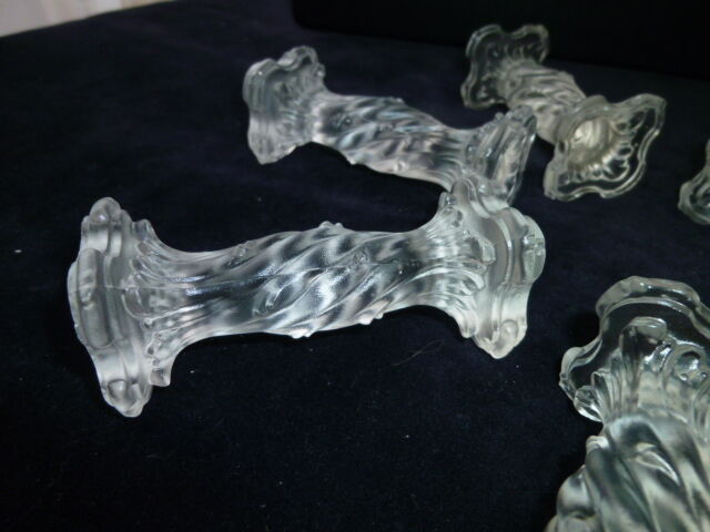 Set of 8 slightly opaline glass knife holders Column shape