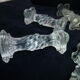 Set of 8 slightly opaline glass knife holders Column shape