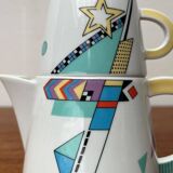 Teapot or coffee pot with cup from the German postmodern VIP collection by Seltmann Weiden, set of 2.