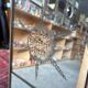 Antique XXL wall mirror (200 x 100 cm) with refined floral engravings