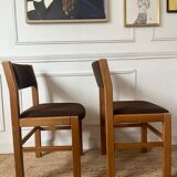 Lot de 6 chaises en orme et tweed Maison Regain