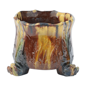 Cache pot en grès émaillée