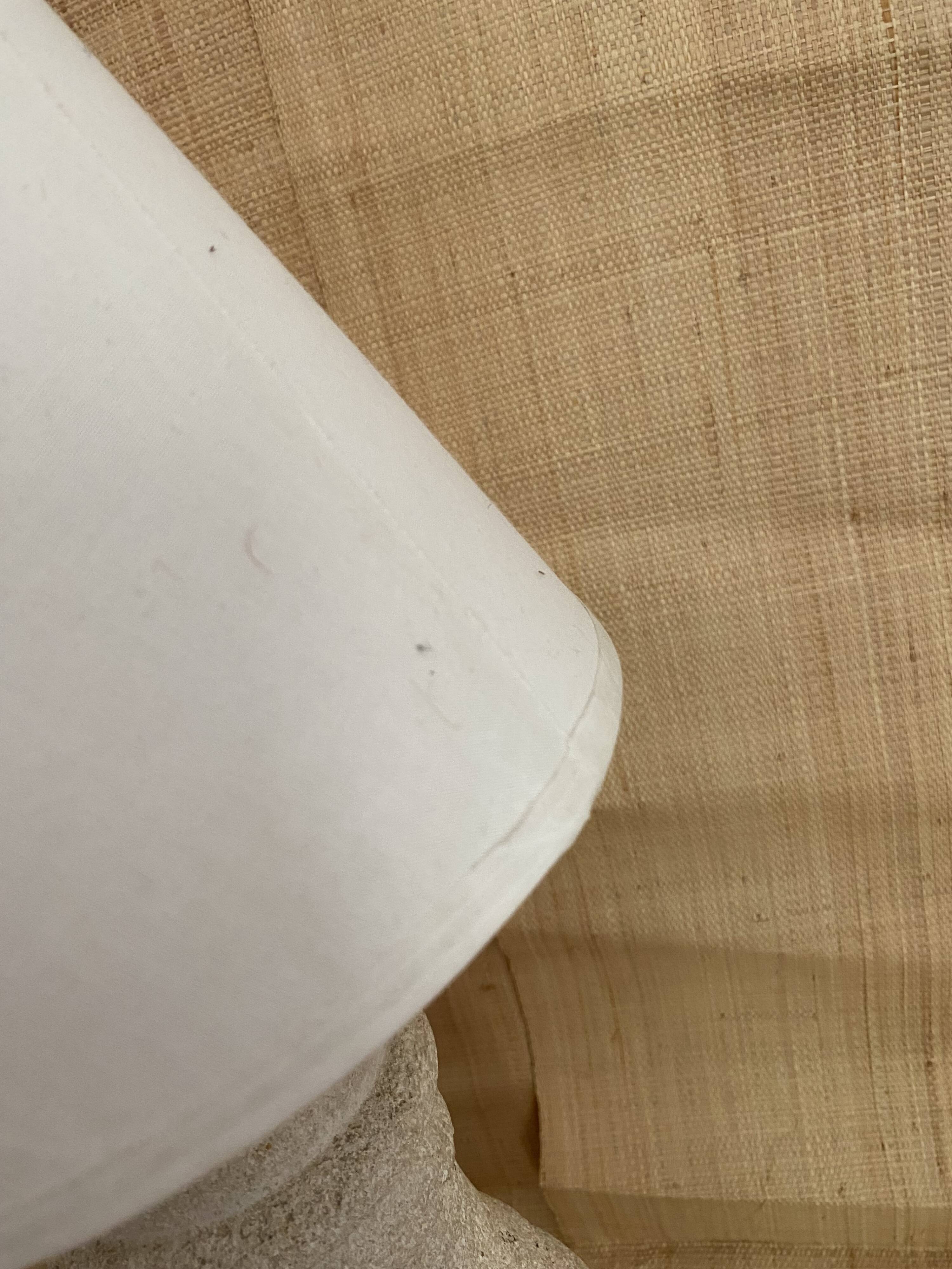Stone lamp, fabric cable 2M, cotton shade