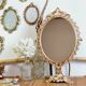 Golden metal psyche mirror 30x50cm