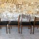 Set of 4 Scandinavian chairs teak and black skai 60s