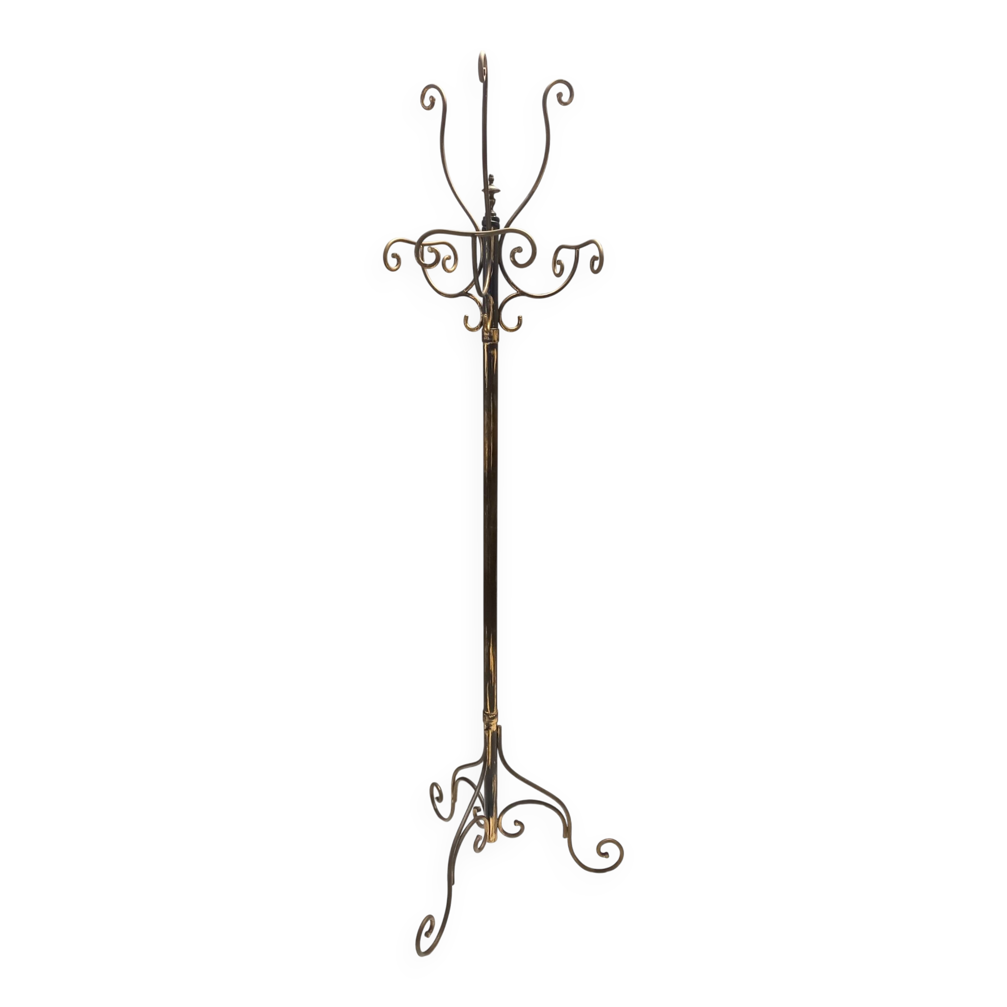 Brass Iron Hat and Coat Rack by Meazza in the Style of Piero Fornasetti, It