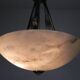 Art Deco style pendant light with alabaster shade, 1980s