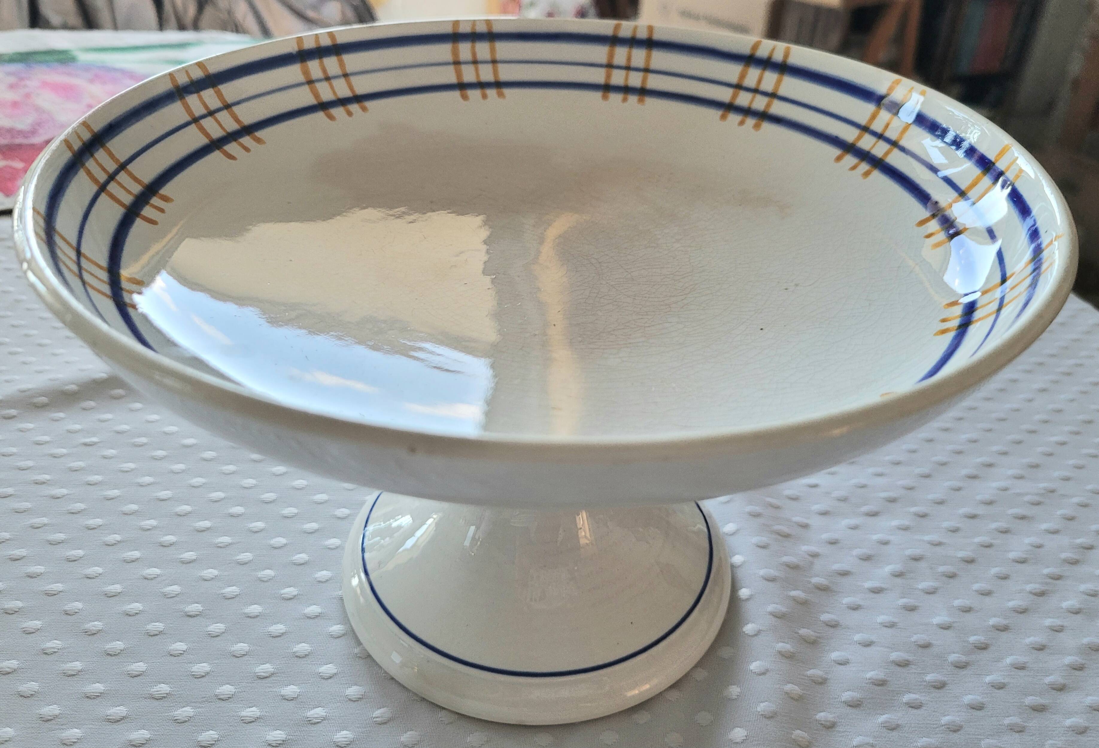 Cake dish with stand Sarreguemines model Poitou