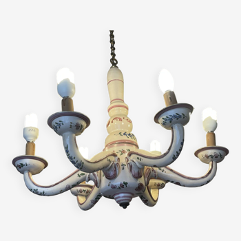 Antique chandelier in eastern faience, to be re-electrified, sold dismantled circa 1930