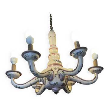 Antique chandelier in eastern faience, to be re-electrified, sold dismantled circa 1930