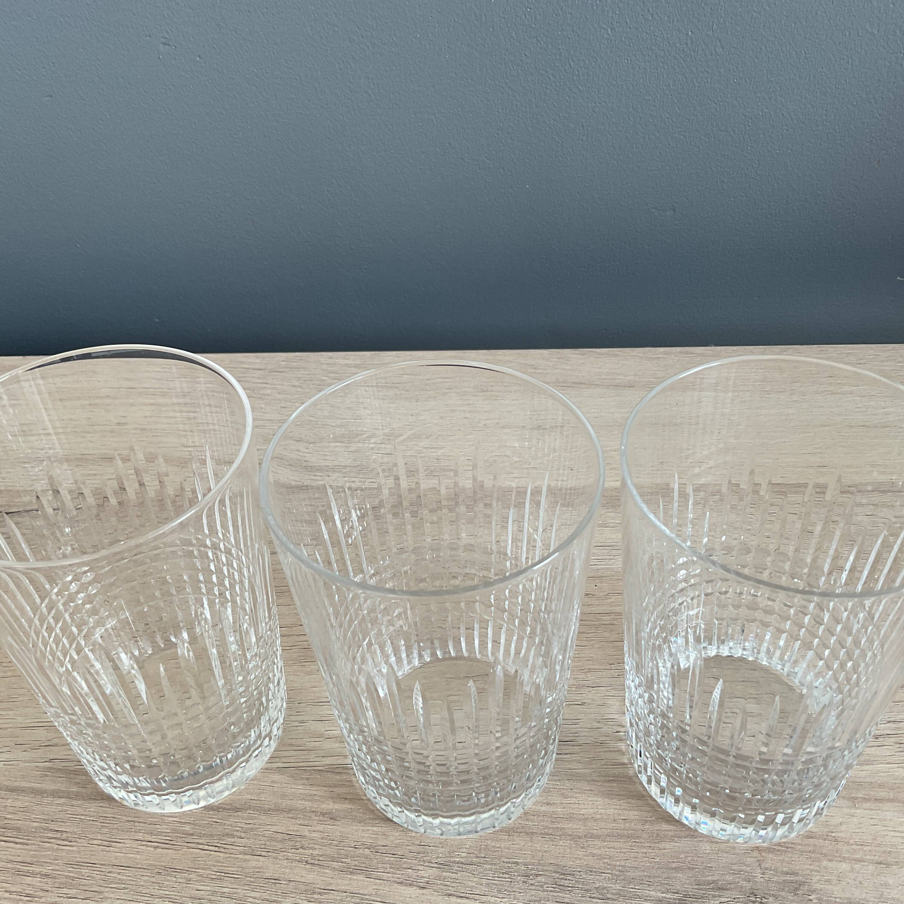 Trio of baccarat tumbler glasses Nancy model