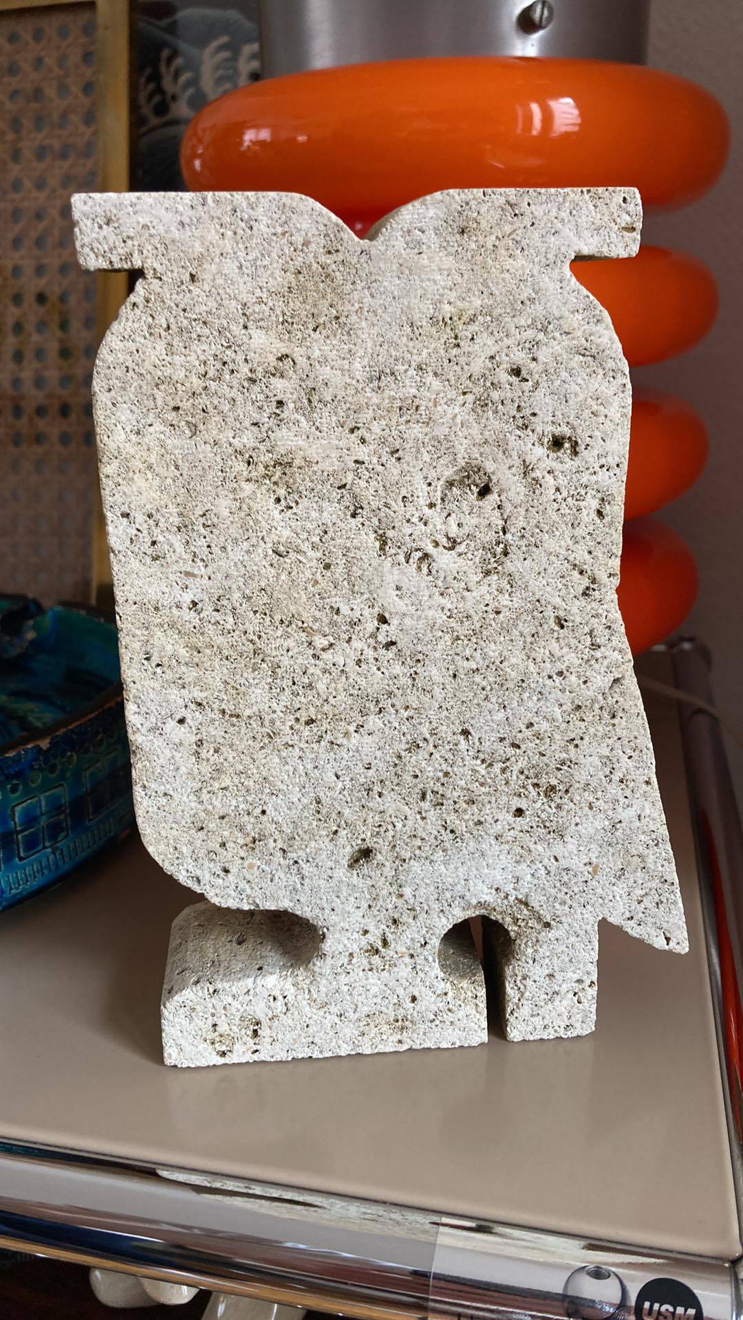 Travertine Zoomorphic Owl Italy 1960