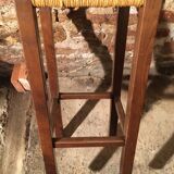 Oak bar stool, mulched seat