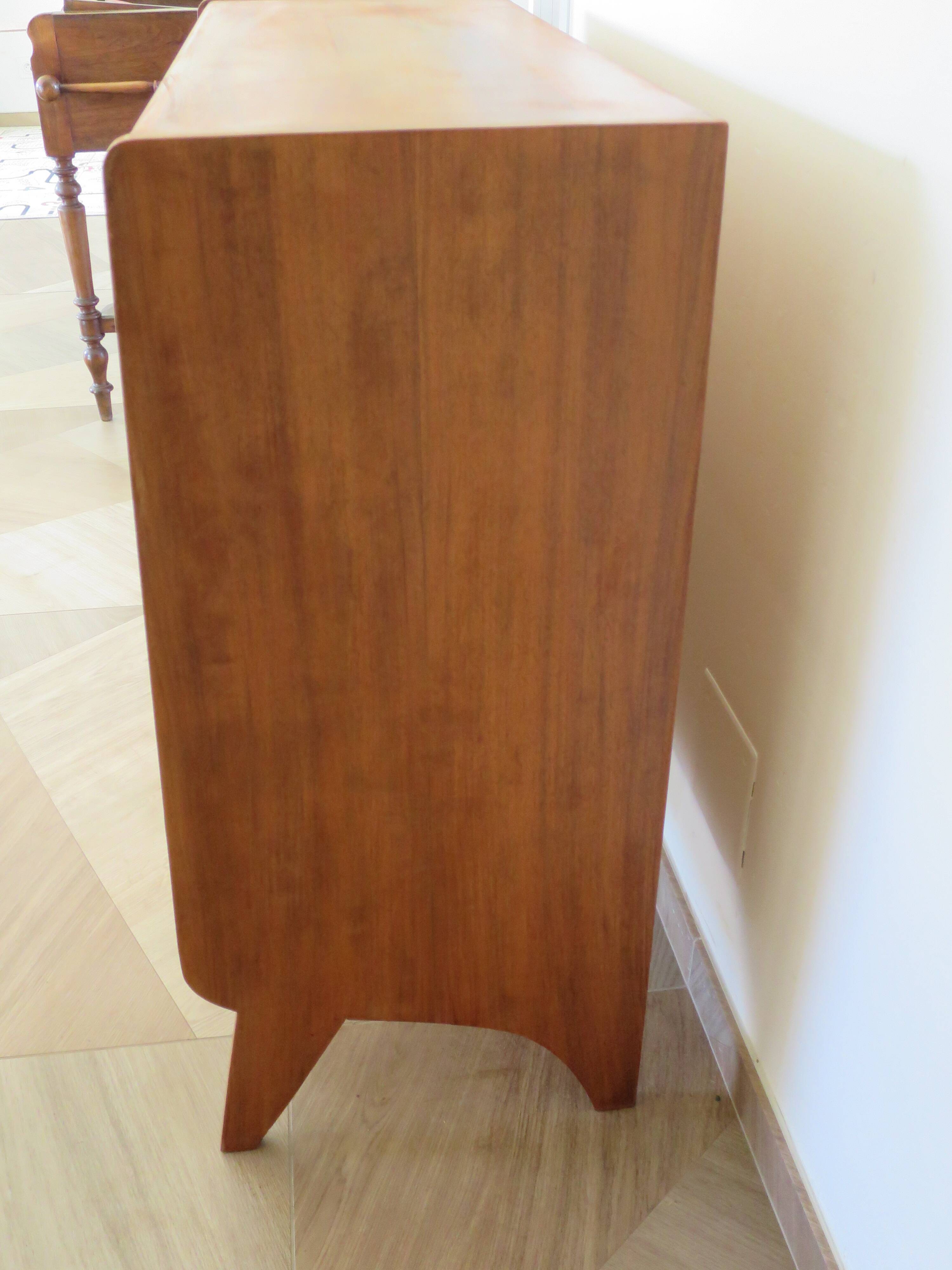 Cabinetmaker's chest of drawers - 4 drawers - golden oak - with oblique profile - compass feet - 1950