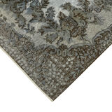 Hand-knotted vintage turkish 1980s, 167 cm x 285 cm grey rug
