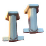Set of 2 hooks in white porcelain Art Deco 30/40