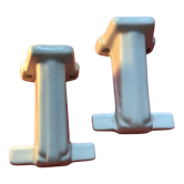 Lot de 2 patères en porcelaine blanche Art Déco 30/40