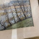 Lithograph Marsh Landscape Signed F Cavel