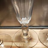 4 champagne flutes with cut sides, late 19th century