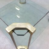 Vintage design glass messing coffee table Peter Ghyczy 'pure luxury'
