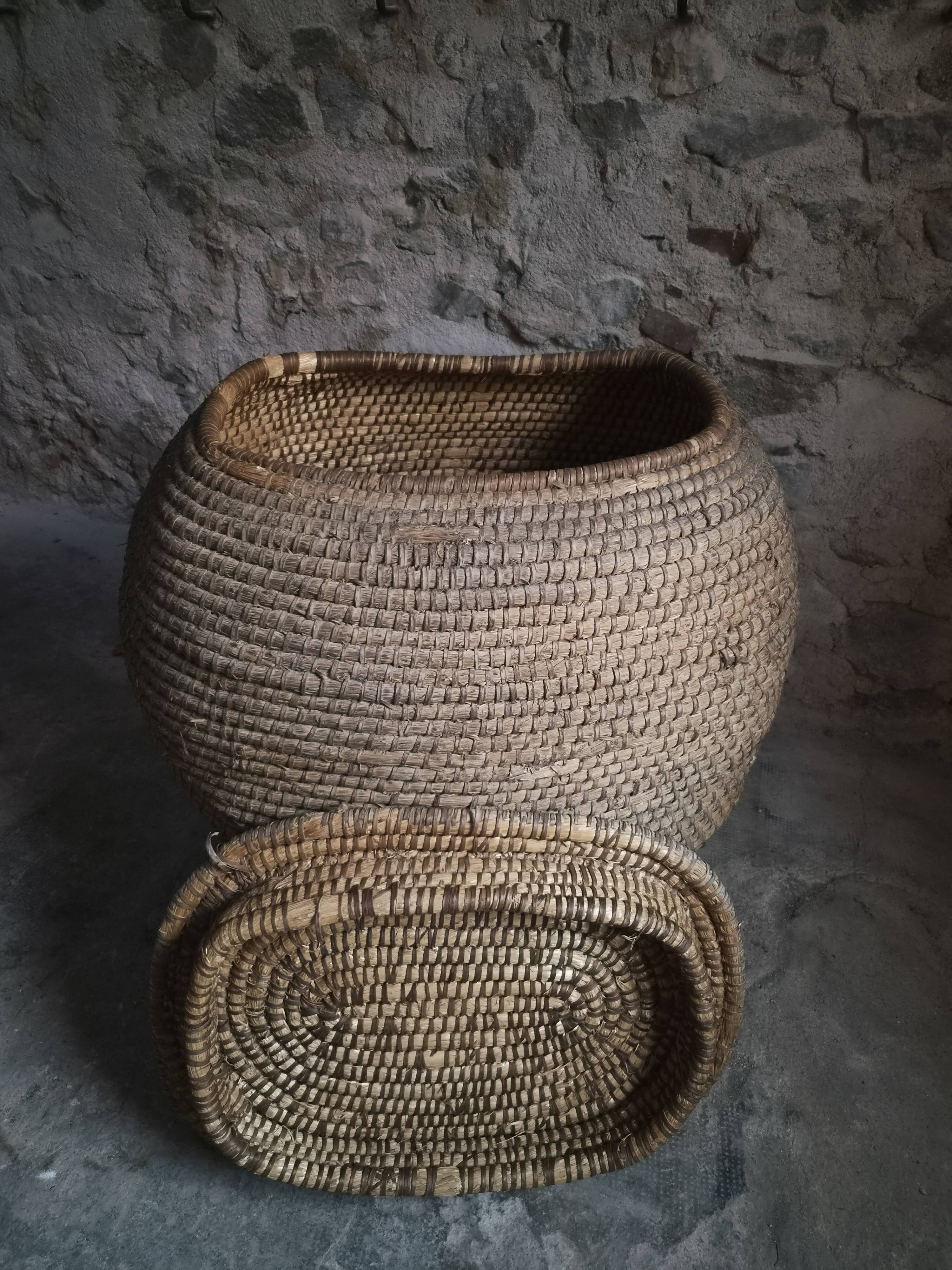 Panier à grains français ancien – Auvergne, vers 1900