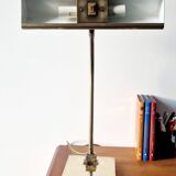Lampe de bureau style banquier laiton 1970