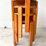 tabourets vintage en bois massif – design scandinave empilabl