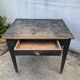 Table de ferme en bois patiné noir