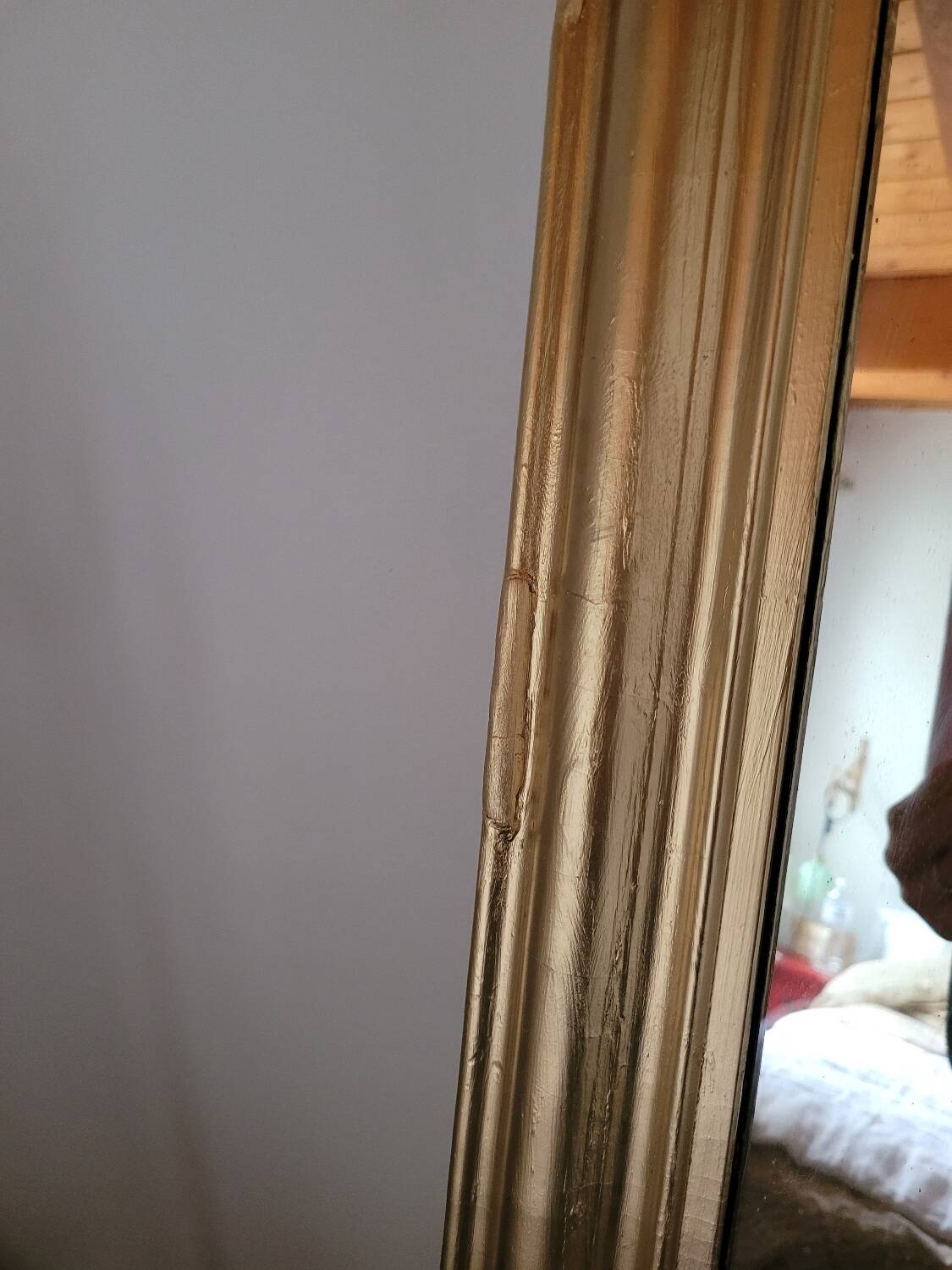 Louis Philippe wooden and gilded stucco mirror