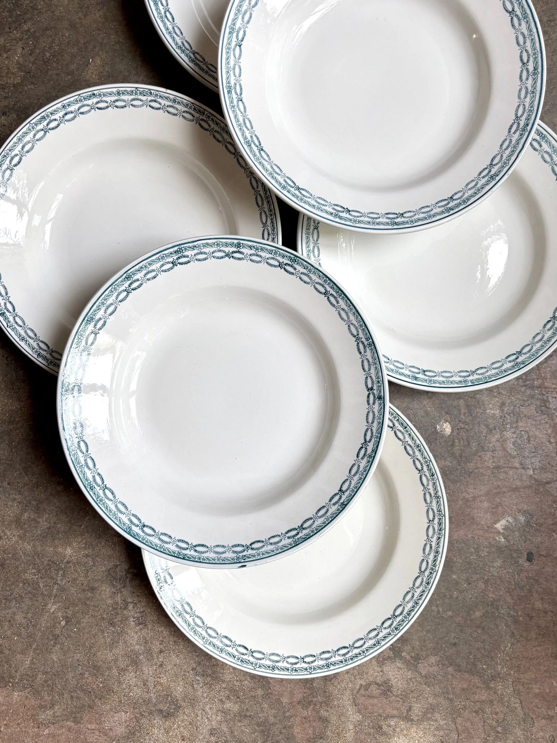6 deep plates St Amand in blue ironstone