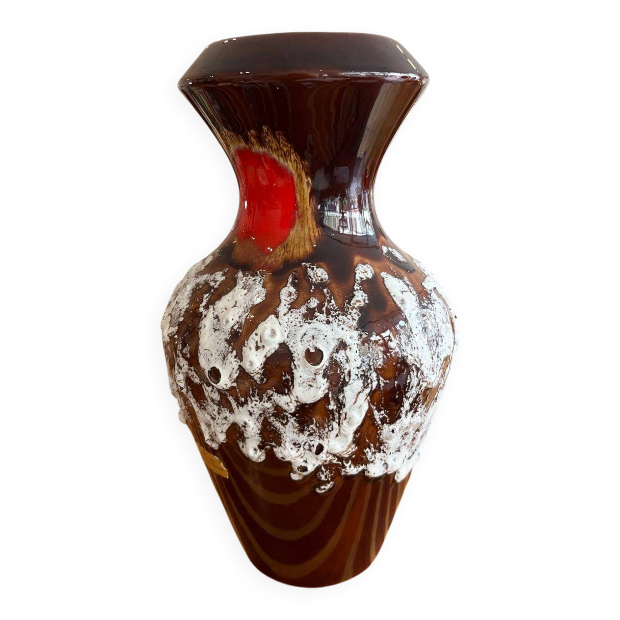 Handmade ceramic vase in "volcanic" style