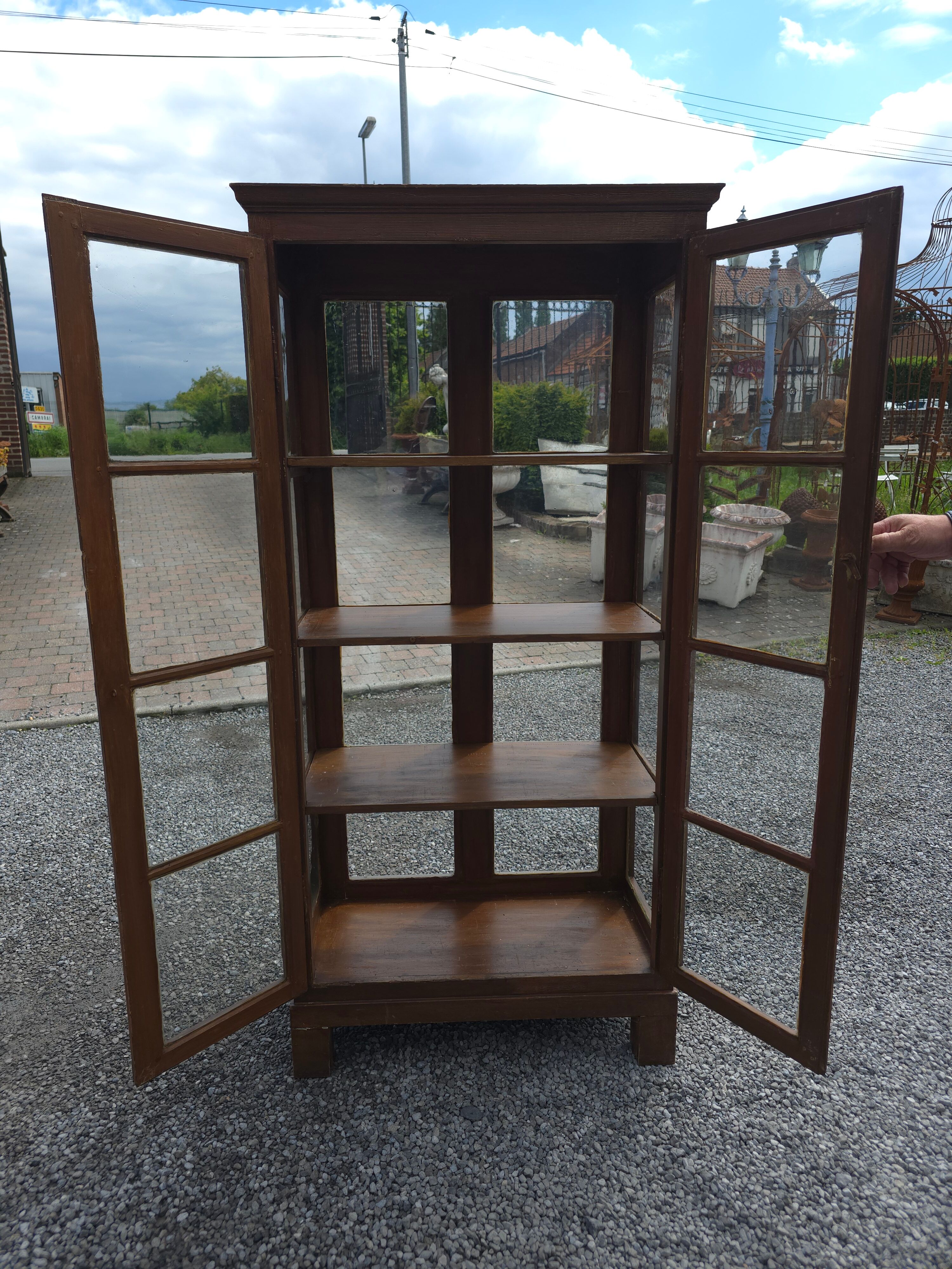 19th Century Pine Display Cabinet