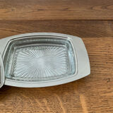 Silver metal butter dish